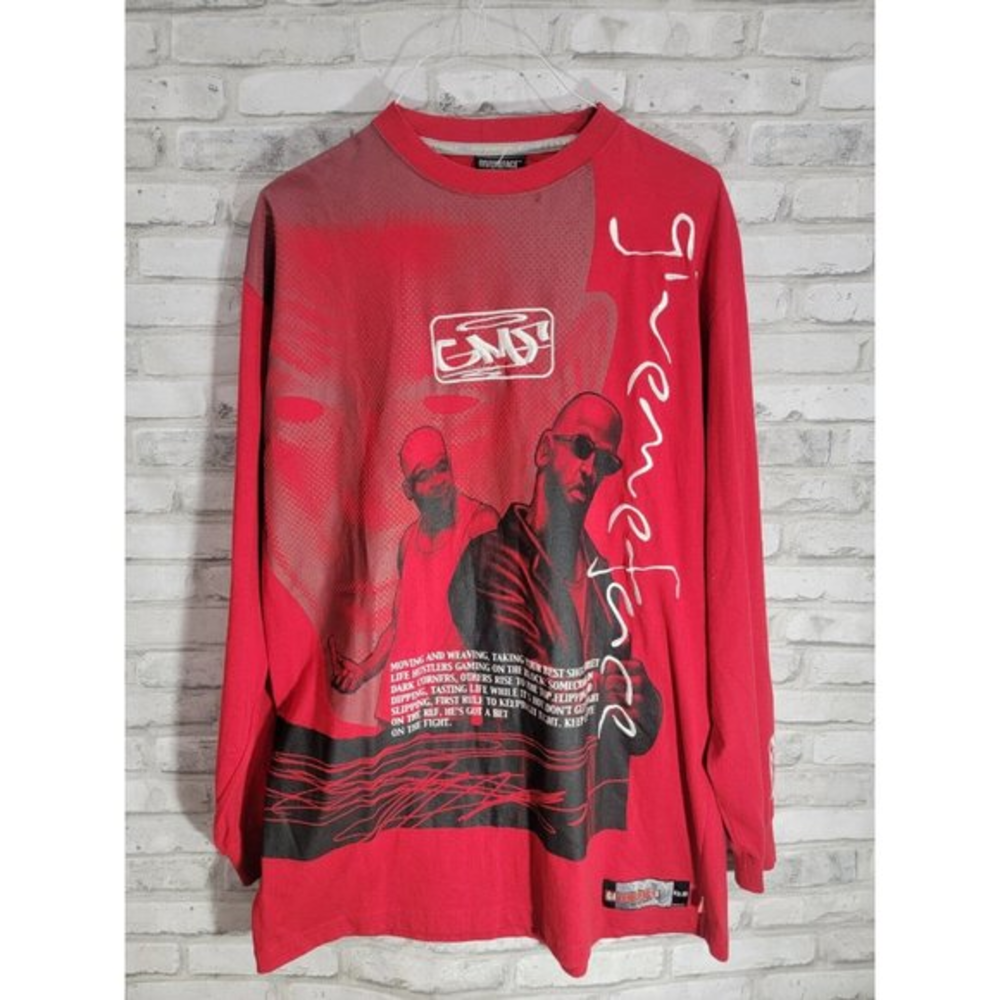 Give Me Face Hip Hop Long Sleeve Shirt L Back‎ the Mack Up Red Vintage 1999 Rare